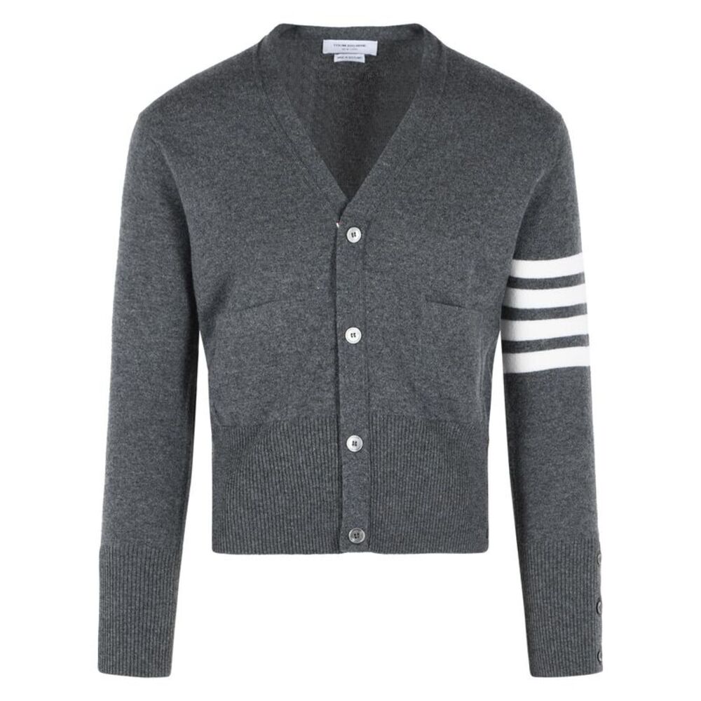 Thom Browne 'Classic 4 Bar' Grey Cashmere Cardigan Men